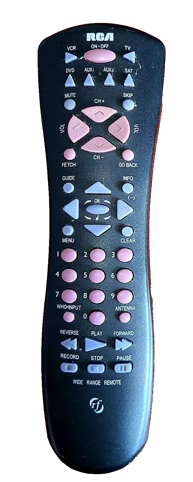 RCA Universal Remote Control Black Compatible with TV VCR DVD AUX Tested and Sanitized