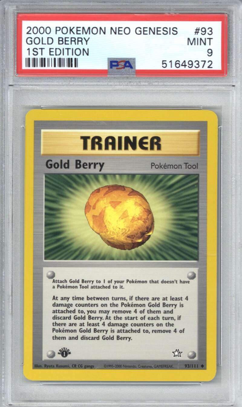 2000 Pokemon Neo Genesis 1st Edition 93 Gold Berry PSA 9