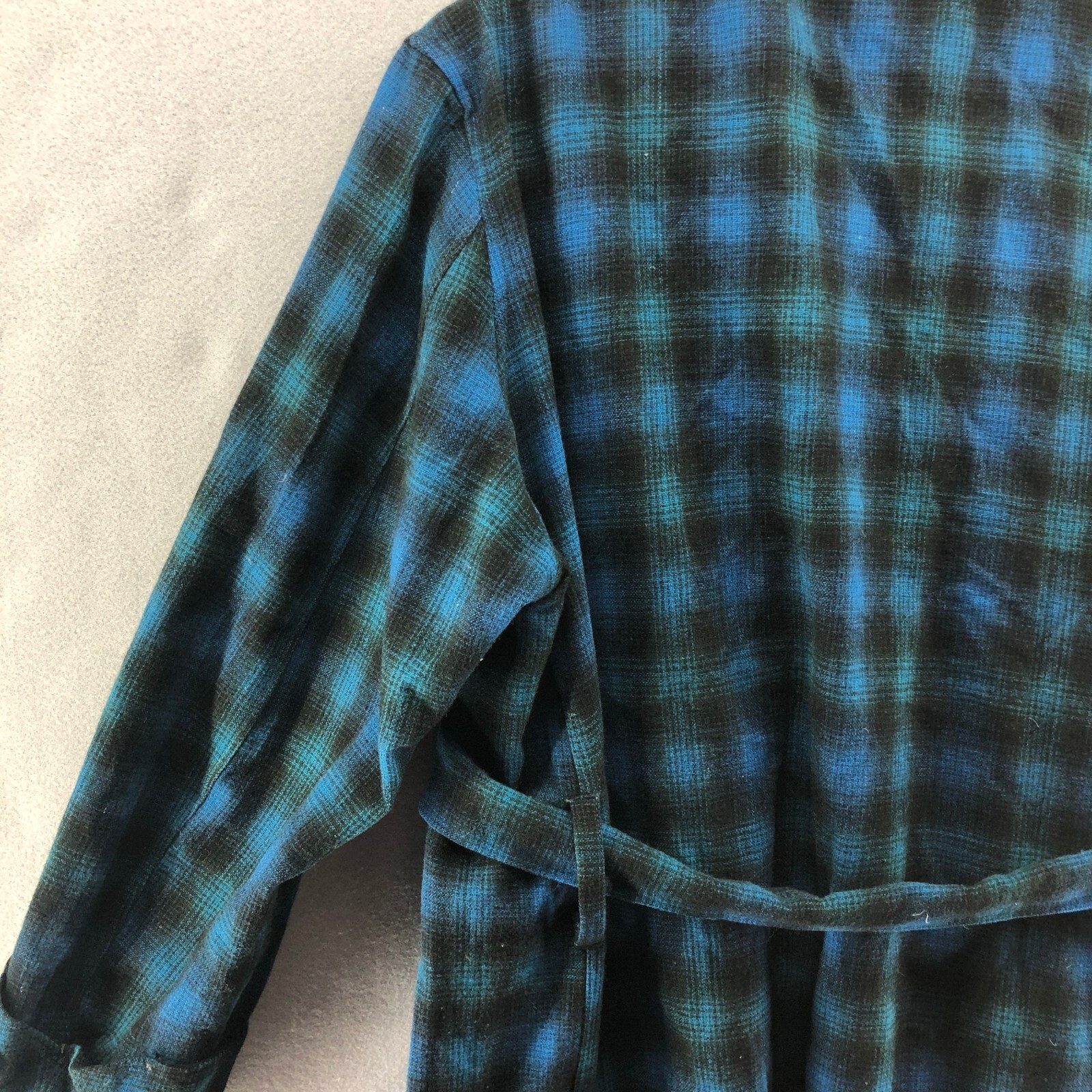 Vintage Towncraft Penneys Plaid Wool Robe Mens Large 4244 Par