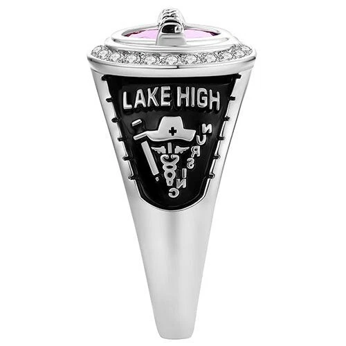 Anillo de mujer tradicional ovalado piedra personalizado de primera clase graduación regalo ella Foto 3 de 4