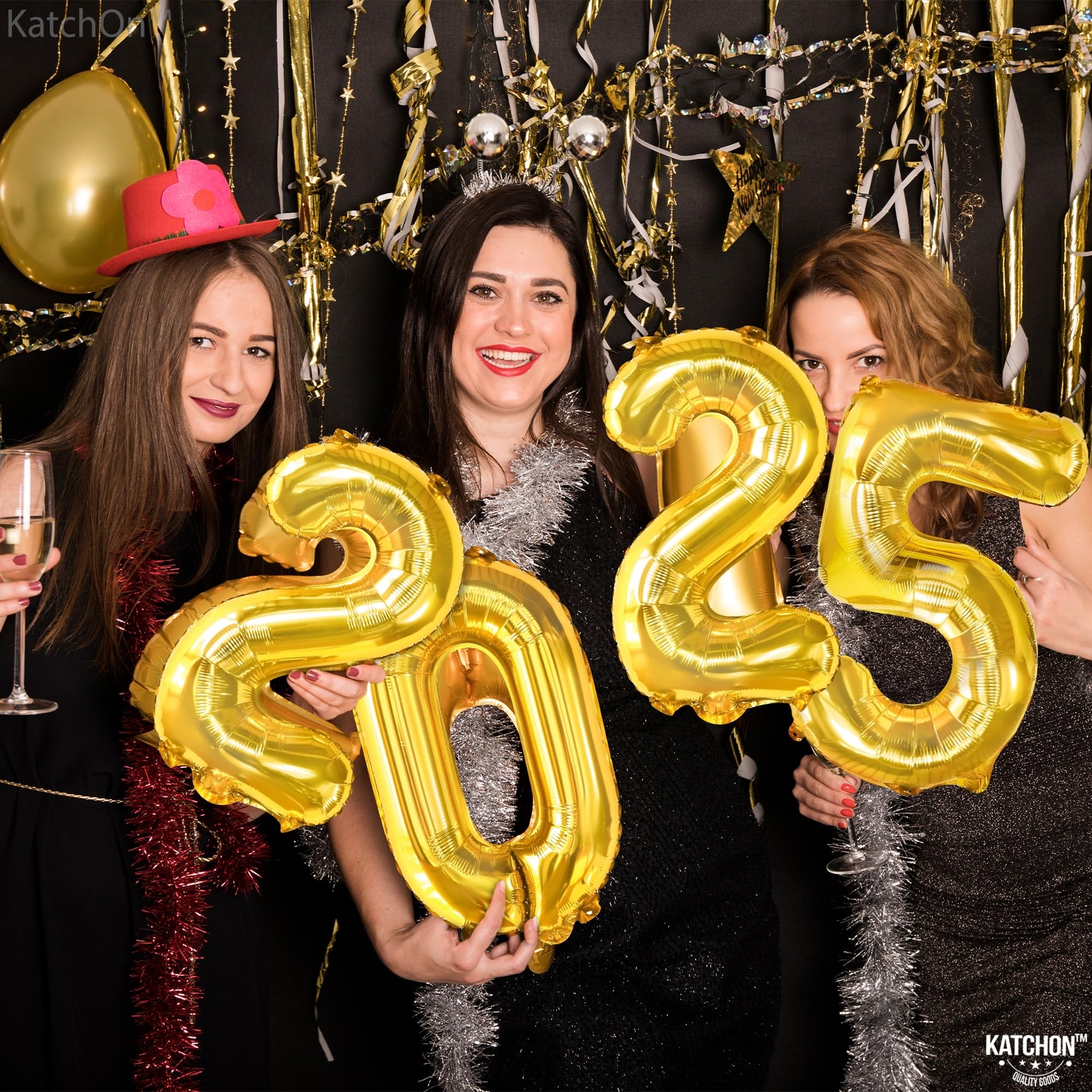 KatchOn Gold 2025 Balloons New Year - 16 Inch | Happy New Year Decorations 20...