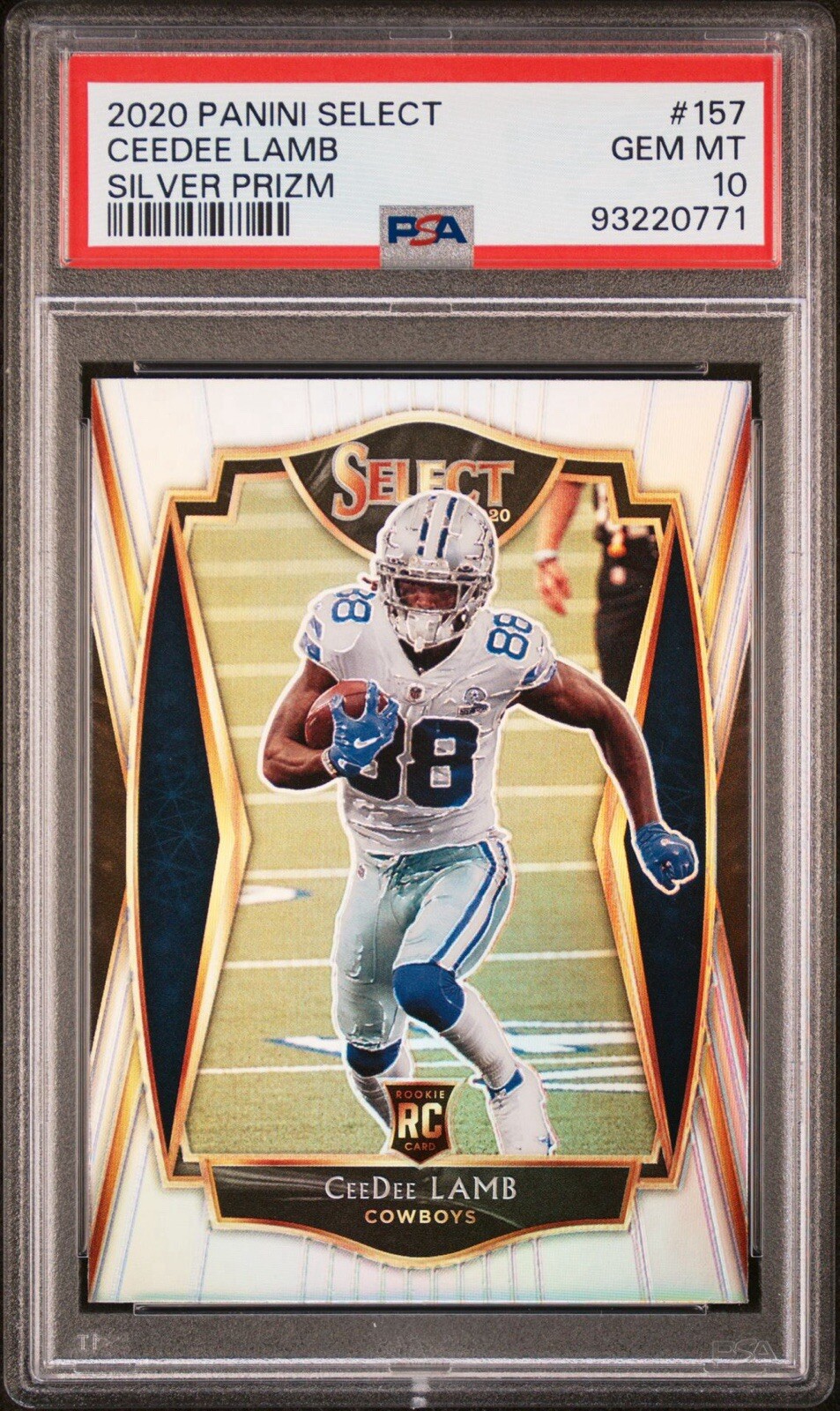 2020 Panini Select Ceedee Lamb Silver Prizm PSA 10 Premier Level #157