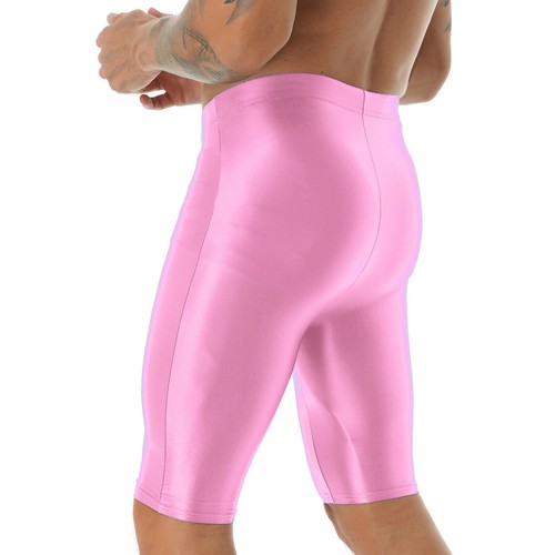 Pantaloncini corti uomo a compressione lucidi fondo stretto leggings fondo allenamento - Foto 43 di 121