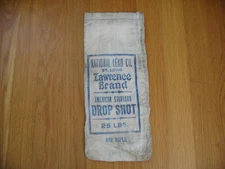 National Lead Company Lawrence Brand Shot Bag – Air Rifle – 25 Pounds – Rare