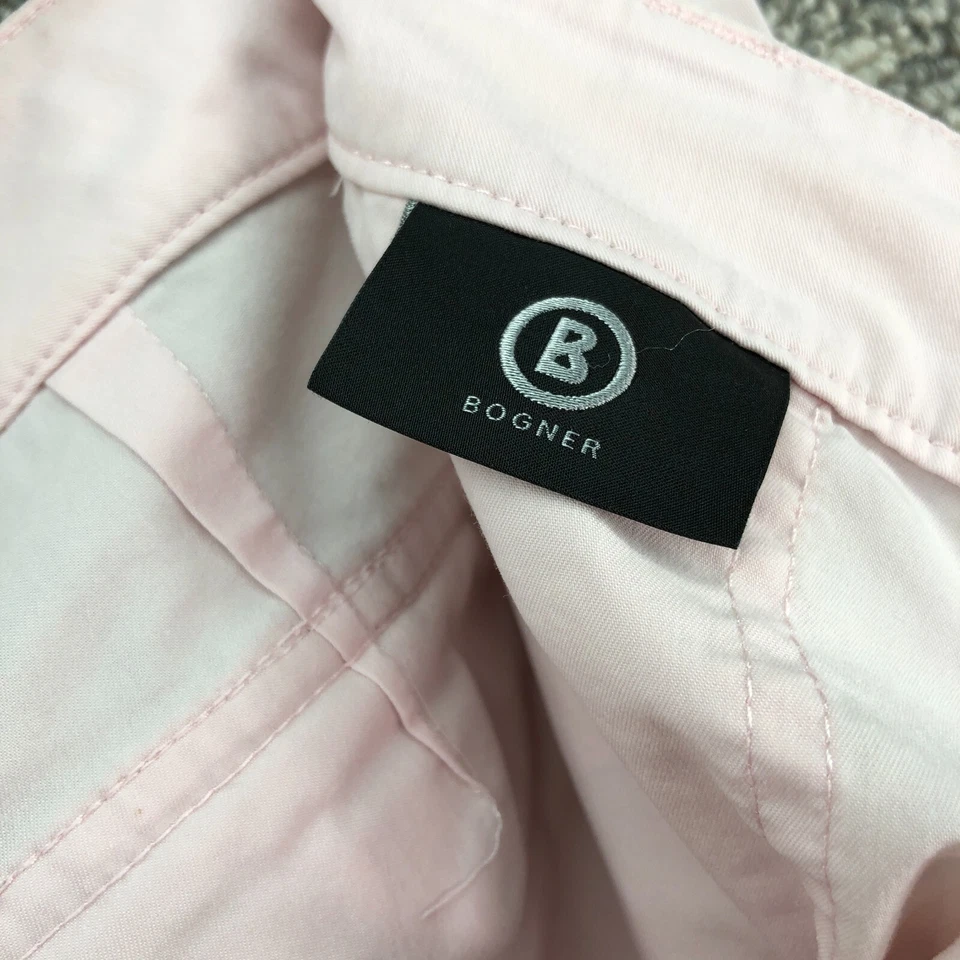 Pantalones Cortos Chinos Bogner Bermuda Rosa Claro Para Mujer Talla 8 Bolsillos con Cremallera 10" Entrepierna Foto 3 de 4