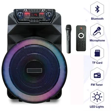 18” 4500W Portable Bluetooth Speaker Subwoofer Heavy Bass Party DJ System w/Mic