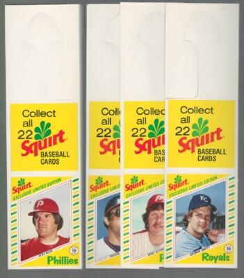 1982 SQUIRT BASEBALL CARD (#1) SINGLE PANEL SET of 22 Cards - MtlRkStrs q30_#B7