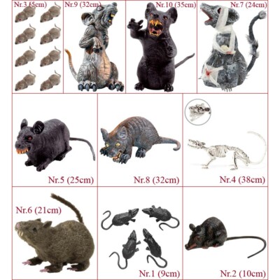 Halloween Dekoration / Ratten Mäuse Horror Monster Zombie Skelett Party Deko