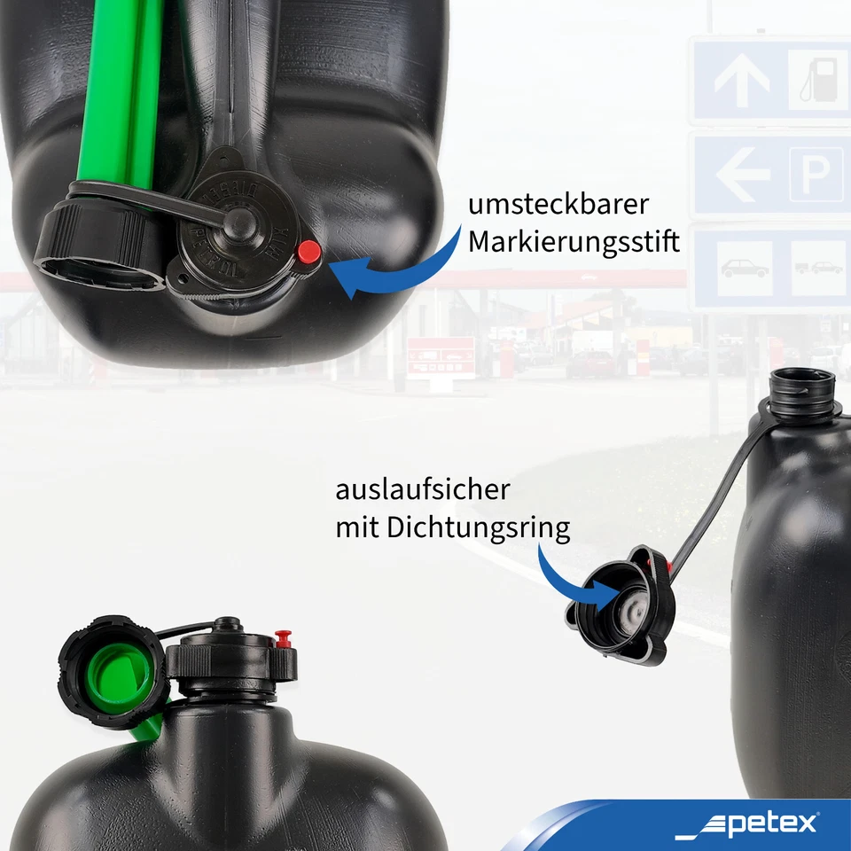 Reserve-Kraftstoff-Kanister 10 Liter mit UN Zulassung Benzin Diesel | PETEX - Bild 4 von 4