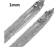 Stainless Steel 50cm 19.7 Inch 1 mm Link Neck Chain Necklace