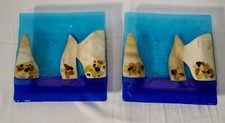 Set Of 2- Fuzed Glass Art Plates (bb)