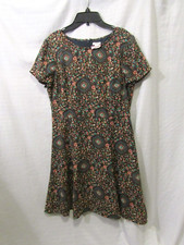 J. Crew Flutter Dress Short Sleeve Zip Floral Multi Color  Size 8  Style H5402