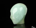1.6" Aquamarine Carved Fairy Elf Alien Crystal Skull Companion Sculpture