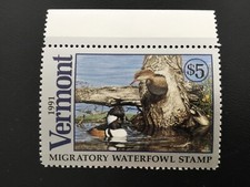 ICOLLECTZONE  US 1991 Vermont VT6 Duck Stamp VF NH