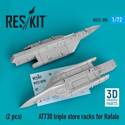 1/72 Reskit RS72-0395 AT730 triple store racks for Rafale (2 pcs) (3D printing)