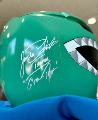 JSA Auth / Jason David Frank Signed Aniki Green Ranger Helmet