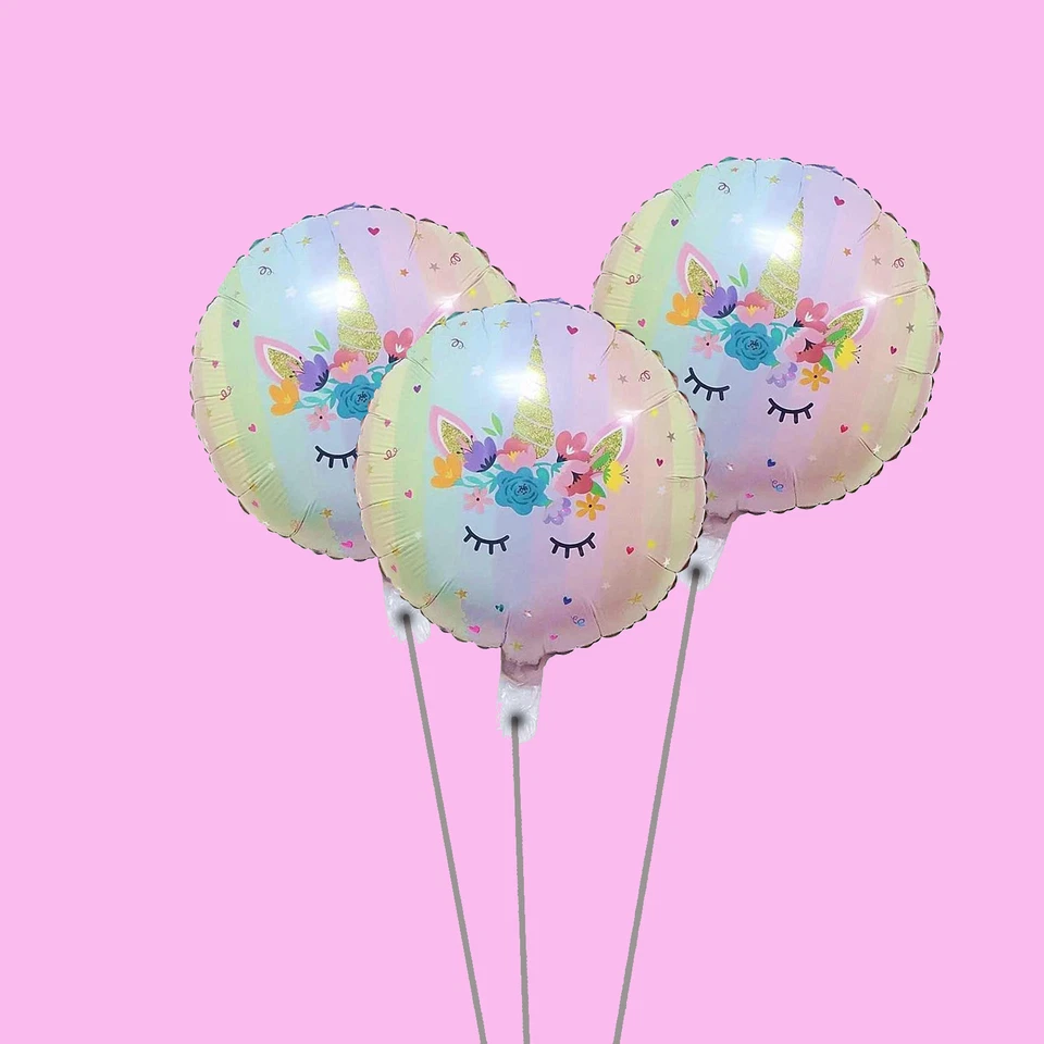 FIESTA UNICORNIO: Guirnalda de globos rosa confeti de 16 pies + suministros de cumpleaños láser 119 piezas Foto 4 de 4