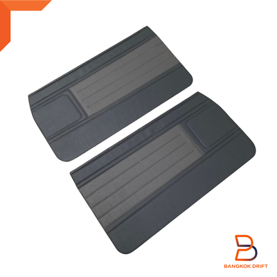 PAIR GREY INTERIOR DOOR PANEL + CLIPS FOR TOYOTA PICKUP LN55 LN56
