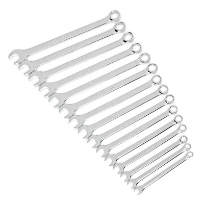 12-Point Metric Long Pattern Combination Wrench Tool Set (15-Piece)