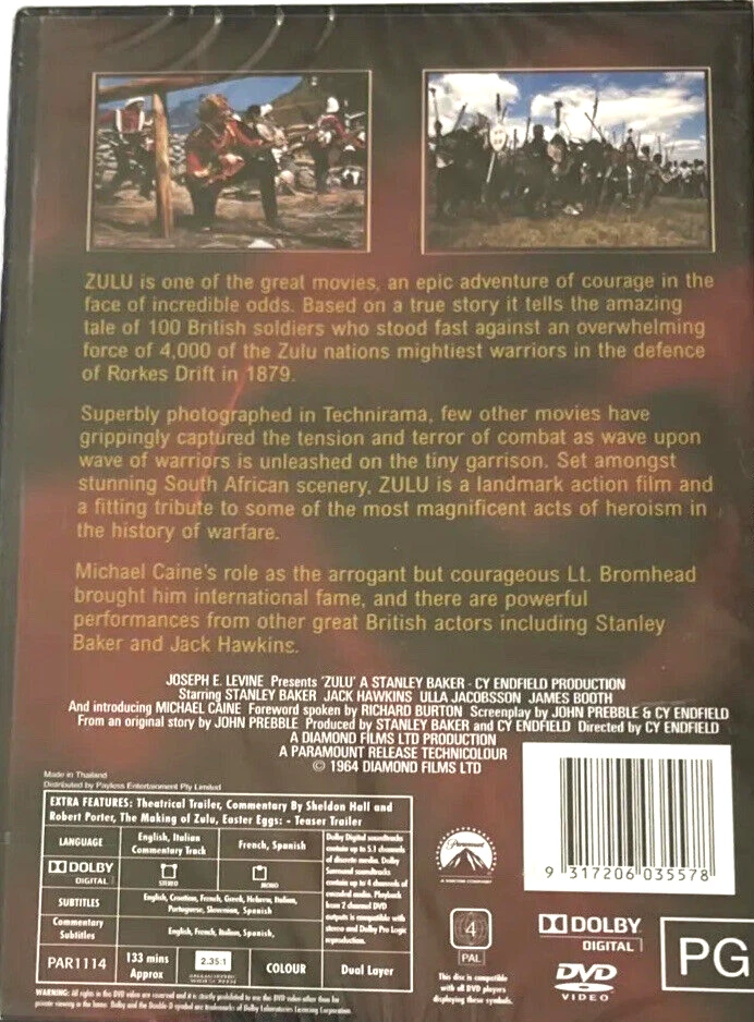 Zulu Special Collectors Edition DVD 1964 Michael Caine Brand New Sealed R4 - image 2 of 2