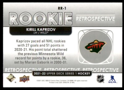 Kirill Kaprizov 2021-22 Upper Deck Rookie Retrospective #RR