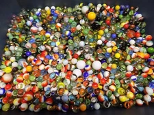 Mixed Lot 55 Assorted Old Vintage To Modern Colorful Glass Marbles {WASHED}