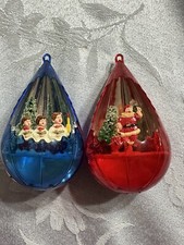 Vintage Original Lot Of 2 Jewelbrite by Decor Christmas Ornament Made in USA
