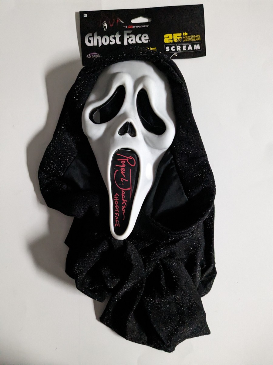 ROGER JACKSON Signed GHOSTFACE MASK 25th Anniversary Glitter