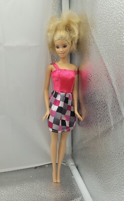 barbie pink plaid dress Barbie 2023 Margot Robbie Pink Dress