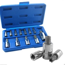 12 PC TAMPERPROOF 6 STAR PLUS DRIVE DRIVER BIT SET FOR SOCKET TOOL SET KIT