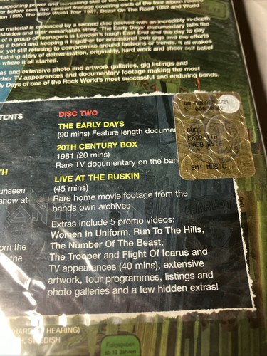 Iron Maiden - DVD The History Of - Part 1 - The Early Days DoppioNuovo Sigillato - Foto 7 di 7