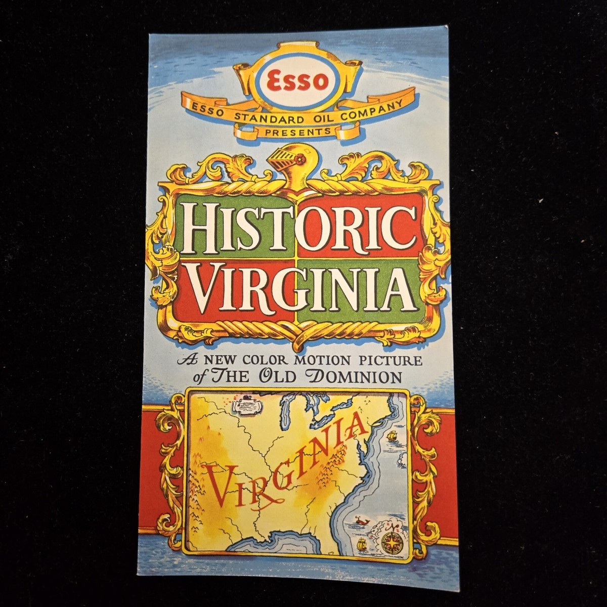 Vtg Esso Standard Oil Historic Virginia Brochure Pamphlet Booklet Flyer  1950s?