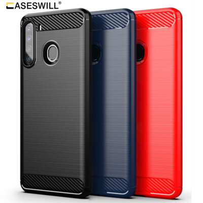 For-Samsung Galaxy A11 A21 Slim Carbon Fiber Shockproof Flexible TPU Case Cover