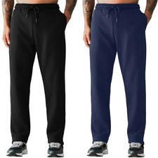 Pack of 2 Tracksuit Bottoms for Mens Fleece Jogging Sweatpant Gym Workout Jogger