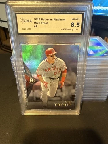 Mike Trout 2014 Bowman Platinum Card #2 • GMA MINT 8.5 • Low Pop • Angels