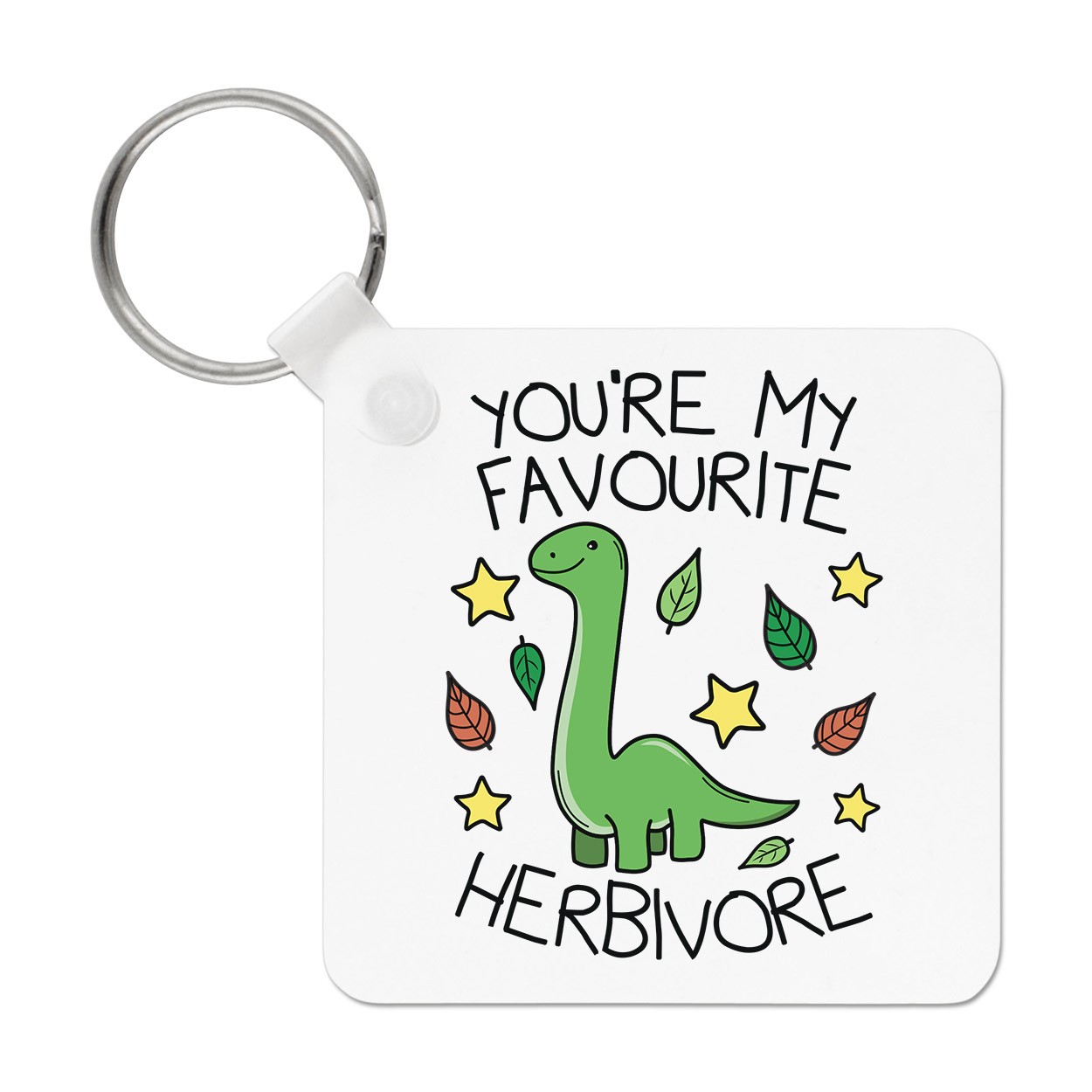 You're My Favourite Herbivore Keyring Key Chain Dinosaur Vegan Vegetarian Funny