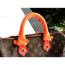 Crochet Handle Cover for LV SPEEDY, Orange size25,30,35 Keepall40,45,55,60 Alma,