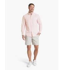 Men's Long Sleeve Striped Oxford Woven Shirt by Chaps - Pink Carnation, Size: 2X