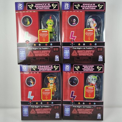 Chica, Freddy, Roxanne,monty Charging Station Security Breach Construction Set