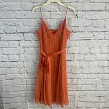Kay Unger VTG Coquette Retro Silk Polka Dot Pleated Dainty Midi Dress Size 8