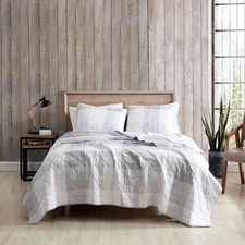 - Twin Quilt Set, Cotton Reversible Bedding with Matching Sham, Medium Weight...