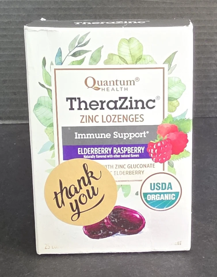 50 Pastillas Quantum Health TheraZinc Saúco Frambuesa Zinc, 2x25 *Exp:10/25* Foto 2 de 4