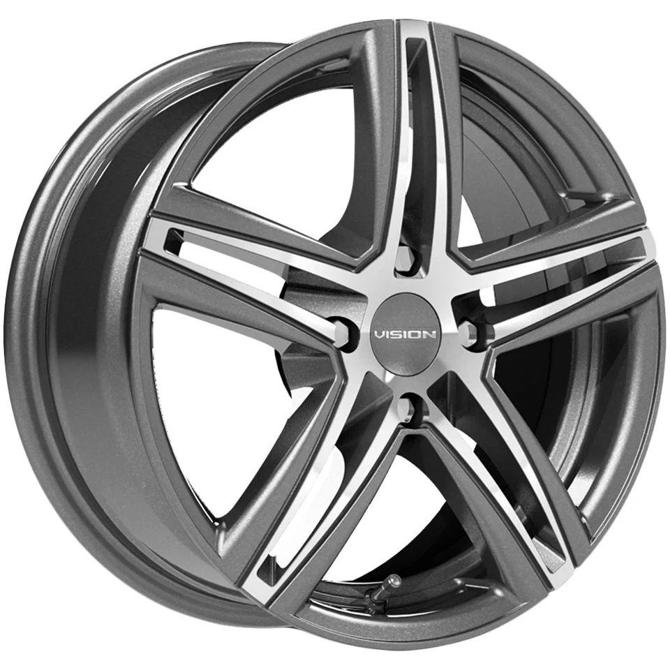 (Set of 4) Vision 640 Nitrous 15x6.5 4x100 +38mm Gunmetal Wheels Rims 15" Inch Foto 2 de 4