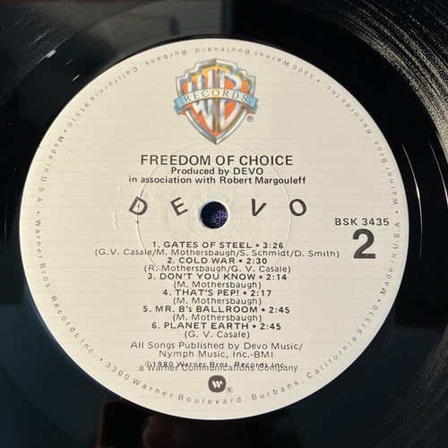 DEVO - Freedom Of Choice - Vinyl LP Record First US Press 1980 VG+ - Picture 5 of 5
