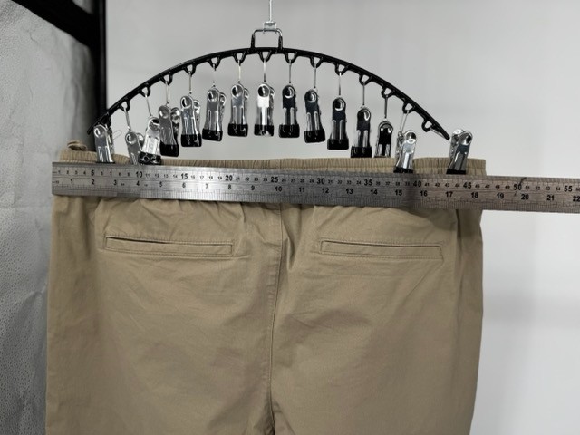 M&S Mens Drawstring Chino Trousers XL Long Stone Beige Elastic Waist Casual image 8