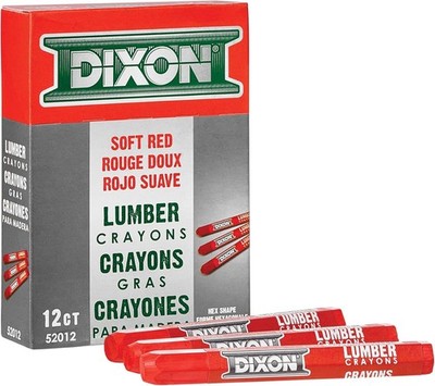 Lumber Marking Crayons 4.5'' x 1/2'' Hex Soft-Red