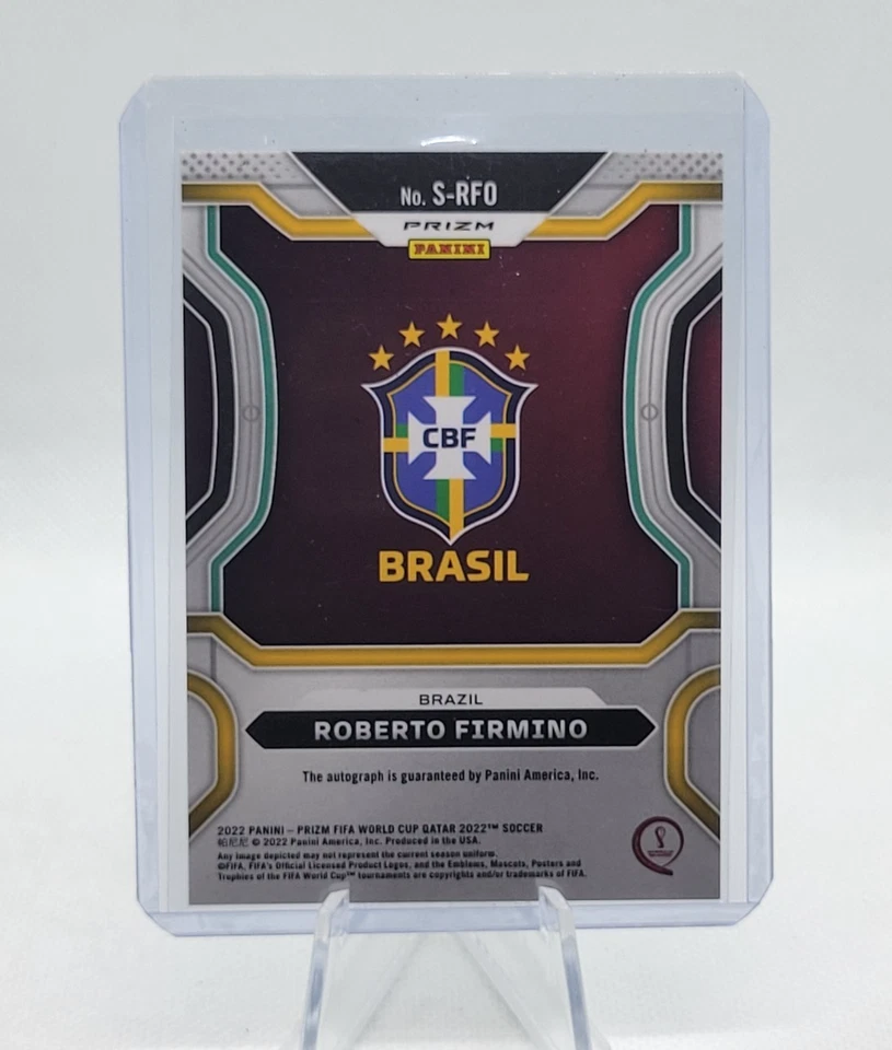 2022 Panini Prizm ROBERTO FIRMINO Green Wave AUTO World Cup S-RFO SP - Image 2 of 2