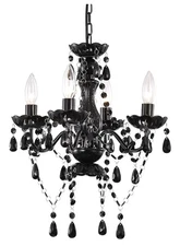 LaLuLa Black Chandelier Small Crystal Chandelier Lighting Mini Acrylic 4 Light