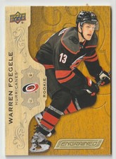 2018-19 UPPER DECK ENGRAINED ROOKIE WARREN FOEGELE 230/299 CAROLINA HURRICANES