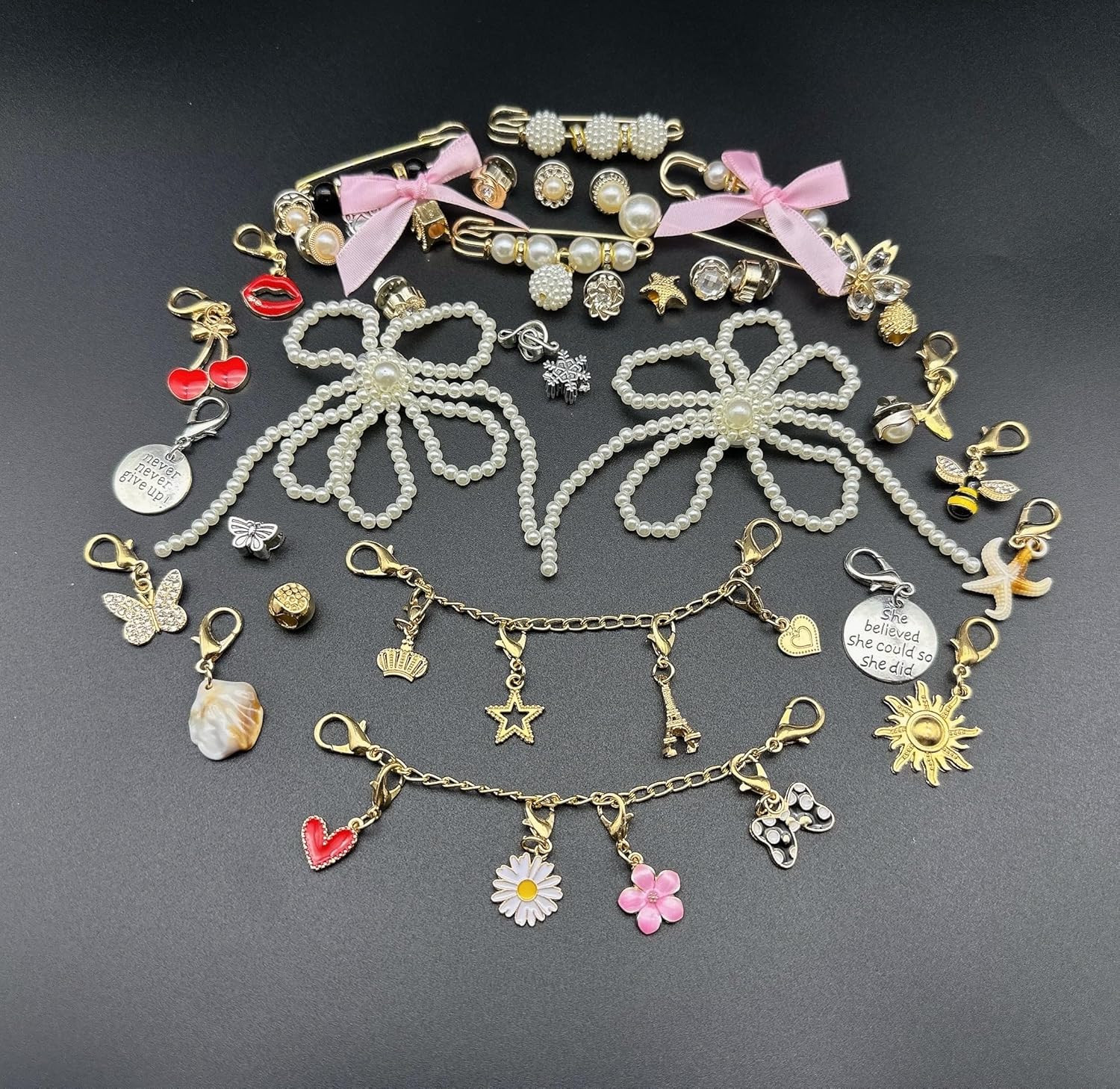 Shoe Charms for Sneakers 39 Pcs, Shoelace Junk Socks Charms DIY Brooches and Pin